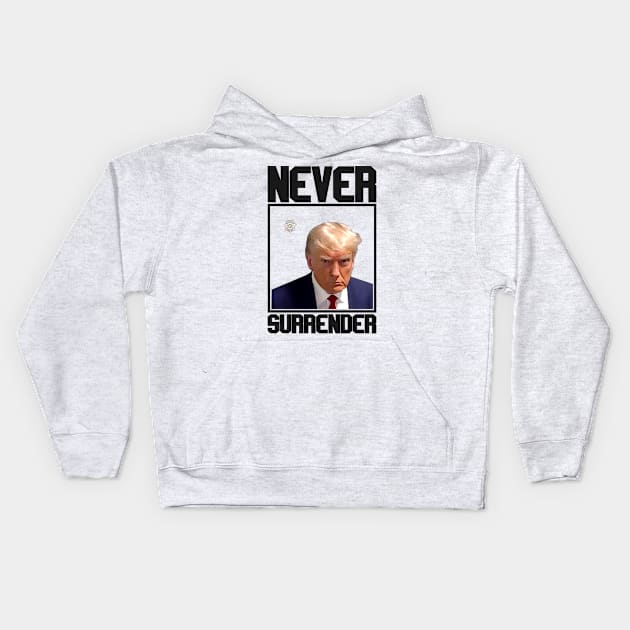 Never Surrender The Donald Trump Kids Hoodie by RetroPrideArts